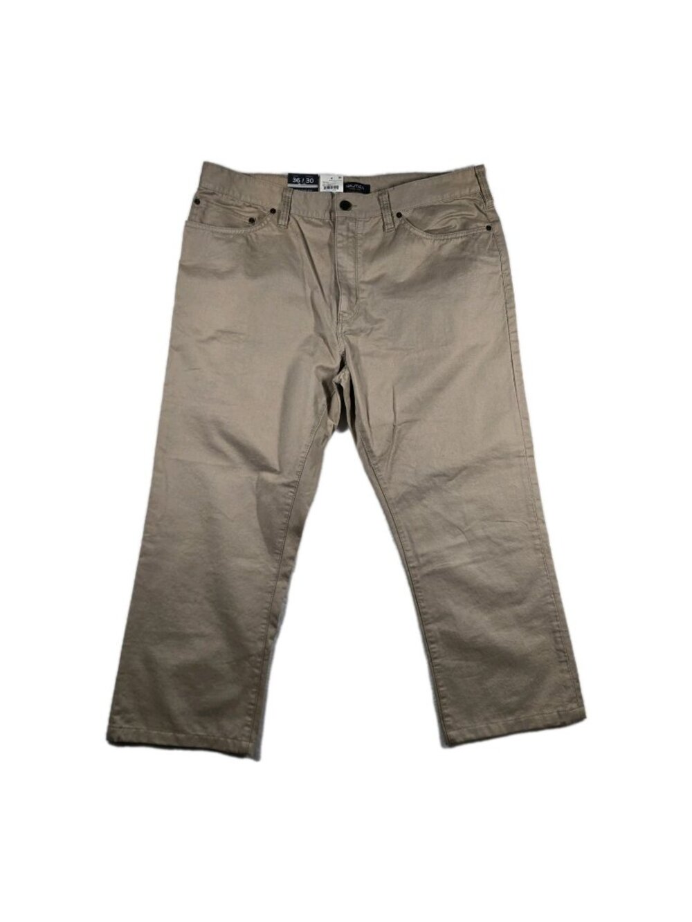 NWT Nautica Men's Straight Fit Flat Front Chino True Khaki Pants Size 36 X 30